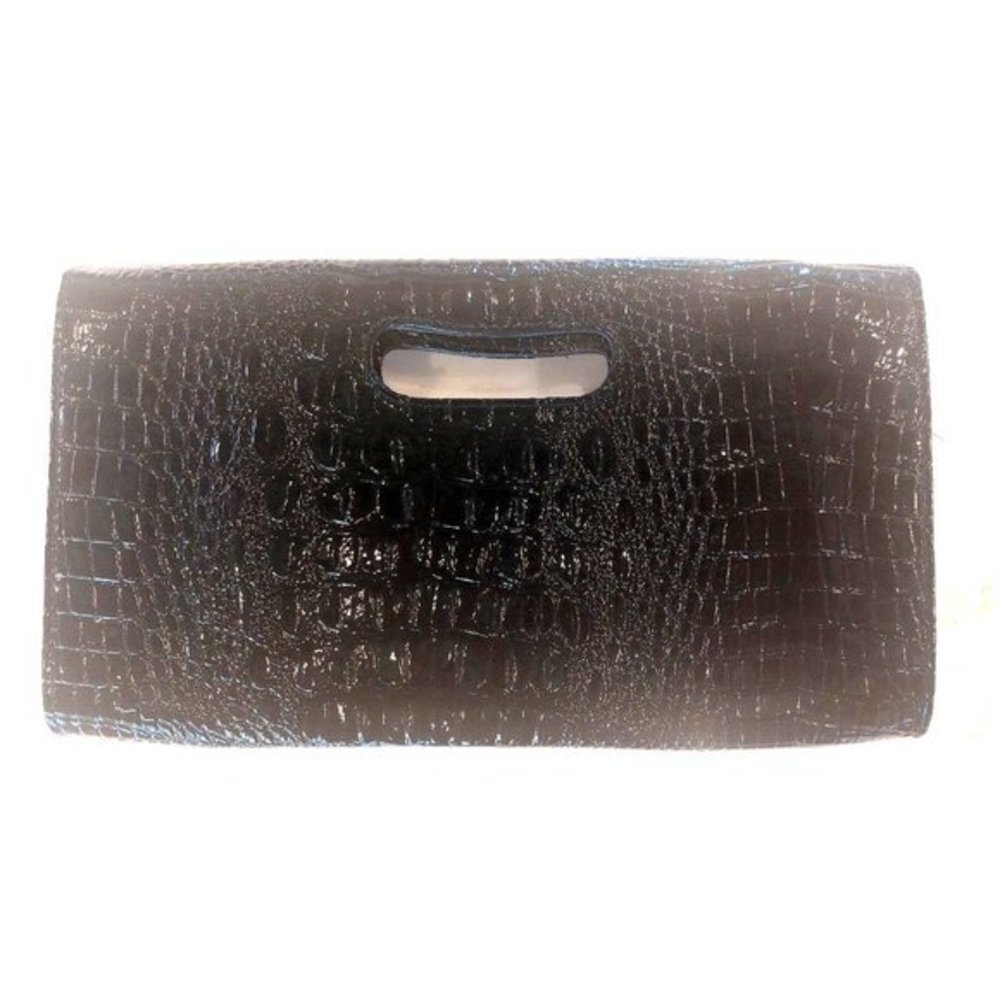 Nine West Black Patent Leather Envelope Style Clutch Black New 12" x 7" - Picture 2 of 9